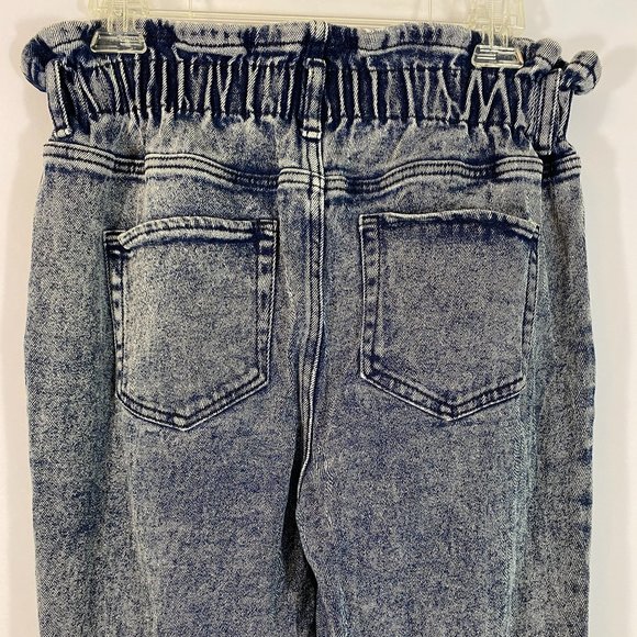 Wild Fable Ruffle Top Elastic Waist Blue Denim Jeans EUC Women's Size 8 - Picture 12 of 16